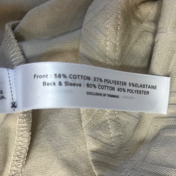 Denim & Flower Textured Crew Neck Tshirt Mens Medium Beige New - Picture 9 of 13